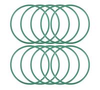 sourcing map Flúor Caucho Tóricas Juntas, 52mm OD 48mm ID 2mm Ancho FKM Sello Junta para Maquinaria Plomería, Verde, Paquete de 10