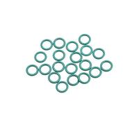 sourcing map Flúor Caucho Tóricas Juntas, 6mm OD 4mm ID 1mm Ancho FKM Sello Junta para Maquinaria Plomería, Verde, Paquete de 20