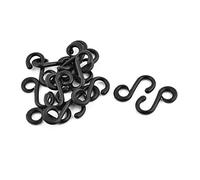 sourcing map Forma mochila de plástico S Correa conectivo de resorte giratorio Anillo Ganchos Hebilla Negro 15 piezas