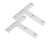 sourcing map Forma Plana De La Placa T, 120 mm X 120 mm, Escuadras De Reparación De Ángulos 2Pcs