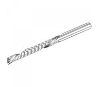 sourcing map Fresa de fresado CNC, vástago de 4 mm, 4 mm x 32 mm, carburo izquierdo, una sola flauta en espiral para tallar acrílico PVC MDF madera dura