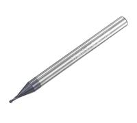 sourcing map Fresa de punta esférica de 0,5 mm de radio de punta de carburo sólido con revestimiento AlTiSin CNC Fresa de 2 flautas HRC45 con vástago de 4 mm, 50 mm de longitud