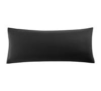 sourcing map Funda de almohada de microfibra cepillada suave con cierre de cremallera, fundas de almohada largas para almohada corporal negra de 20 x 55 pulgadas (4 pies 6 pulgadas)