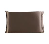 sourcing map Funda de almohada de tela de seda de morera 100% Funda de almohada Color café/Tamaño de viaje