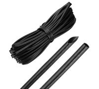 sourcing map Funda de cable trenzado de 15 m, 5/32 pulgadas de diámetro interior 200 °C, alta temperatura, 1500 V, de fibra de vidrio, protector de cable de aislamiento, organizador de cables para