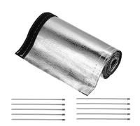 sourcing map Funda de cubierta térmica aluminizada plateada de 55 mm de diámetro interior x 100 cm, funda de cable de calor para manguera de protección contra el calor con gancho y bucle, 10 bridas de