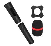 sourcing map Funda de goma para mango de micrófono de mano inalámbrico, funda protectora de silicona de 1.57 x 5.51 pulgadas para escenario de actuación de karaoke, con cubierta de anillo