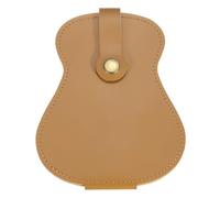 sourcing map Funda de piel sintética sintética para púas de guitarra eléctrica acústica, Brown, 138mm x 108mm x 10mm