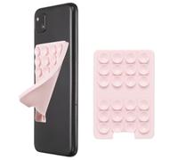 sourcing map Funda de silicona con ventosa para teléfono, soporte adhesivo antideslizante para teléfono, soporte con ventosa de 8,6 x 5,8 cm para teléfono celular, selfie y video, color rosa claro