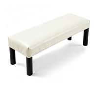 sourcing map Funda impermeable para banco de comedor, funda protectora rectangular de piel sintética elástica de 39.4 a 47.2 pulgadas para bancos de piano, cocina, sillas de comedor, color beige
