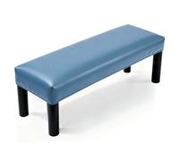 sourcing map Funda impermeable para banco de comedor, funda protectora rectangular de piel sintética elástica de 31.5 a 39.4 pulgadas para bancos de piano, cocina, sillas de comedor, color azul niebla