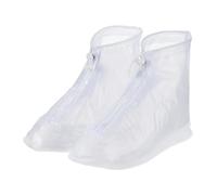 sourcing map Funda impermeable para zapatos, antideslizante, de PVC, para lluvia, protectores de zapatos de lluvia con cremallera para mujer, para exteriores, White, Medium
