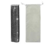 sourcing map Funda negra para mango de micrófono, mango de micrófono con diamantes de imitación para la mayoría de micrófonos inalámbricos universales, micrófono no incluido (con bolsa de terciopelo