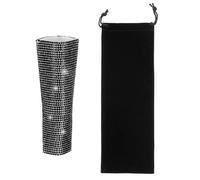 sourcing map Funda negra para mango de micrófono, mango de micrófono de diamantes de imitación para la mayoría de micrófonos de cable universales, micrófono no incluido (con bolsa negra)