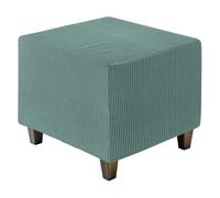 sourcing map Funda otomana cuadrada, funda otomana jacquard con parte inferior elástica, fundas elásticas para reposapiés para protector de muebles de sala de estar (verde, tamaño mediano)