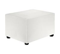 sourcing map Funda otomana elástica rectangular cuadrada con elástico para taburete de pie, sala de estar, dormitorio, longitud de ajuste de 50-76 cm, S-L, color blanco