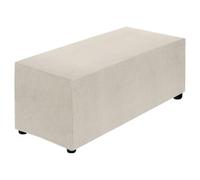 sourcing map Funda otomana elástica rectangular de gran tamaño cuadrada con elástico para taburete de pie, sala de estar, dormitorio, longitud de ajuste de 130 a 160 cm, XL, color beige