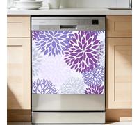 sourcing map Funda para lavavajillas, 43 x 58,5 cm, gancho y bucle, cubierta decorativa para puerta delantera, panel de nevera, calcomanía para electrodomésticos, cocina, color morado y gris