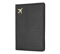 sourcing map Funda para pasaporte, funda protectora de piel sintética impermeable para pasaporte para mujeres y hombres, Black, M, Moderno