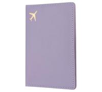 sourcing map Funda para pasaporte, funda protectora de piel sintética impermeable para pasaporte para mujeres y hombres, Purple, M, Moderno
