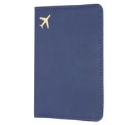 sourcing map Funda para pasaporte, funda protectora de piel sintética impermeable para pasaporte para mujeres y hombres, azul oscuro, M, Moderno
