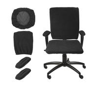 sourcing map Funda para silla de oficina con reposabrazos para silla giratoria de computadora, sillas de escritorio, color negro