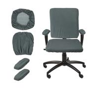 sourcing map Funda para silla de oficina con reposabrazos para silla giratoria de computadora, sillas de escritorio, color gris oscuro
