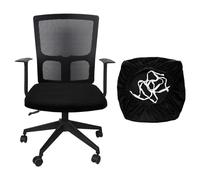 sourcing map Funda para silla de oficina, elástica, suave, giratoria, lavable, funda de asiento de computadora para oficina y hogar, L (45-48 cm), color negro