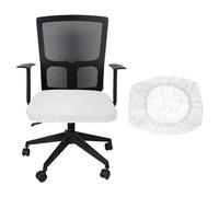 sourcing map Funda para silla de oficina, elástica, suave, texturizada, giratoria, lavable, protector de asiento de computadora para oficina y hogar, L (45-48 cm), color blanco