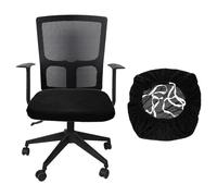 sourcing map Funda para silla de oficina, elástica, suave, texturizada, giratoria, lavable, protector de asiento de computadora para oficina y hogar, L (45-48 cm), color negro