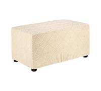 sourcing map Funda para taburete de pie rectangular con textura jacquard elástica, protector para reposapiés para sala de estar y dormitorio, longitud de ajuste de 90-100 cm, color beige