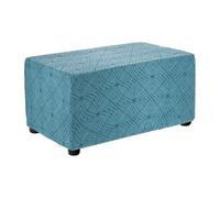 sourcing map Funda para taburete de pie rectangular con textura jacquard elástica, protector para reposapiés para sala de estar y dormitorio, longitud de ajuste de 90 a 100 cm, color azul claro