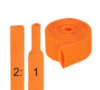 sourcing map Funda trenzada termorretráctil de relación 2:1 de 1/2 pulgada de diámetro interior de 3 pies para automóvil, mangas trenzadas de tela tejida retráctil para arnés de cable, funda de