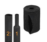 sourcing map Funda trenzada termorretráctil de relación 2:1 de 1-9/16 pulgadas de diámetro interior de 3 pies de diámetro interior de 3 pies, mangas de cable trenzado, protección de tubo retráctil