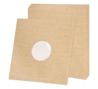 sourcing map Fundas interiores de papel de vinilo de 12 x 12 pulgadas, 10 fundas de papel kraft antiestático de 110 g/m², agujero central con forro de poliéster para álbumes LP (marrón)