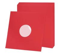 sourcing map Fundas interiores de papel de vinilo de 12 x 12 pulgadas, 10 fundas de papel kraft antiestático de 110 g/m², agujero central con forro de poliéster para álbumes LP (rojo)