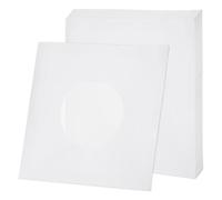 sourcing map Fundas interiores de papel de vinilo de 7 x 7 pulgadas, 10 fundas de papel kraft antiestático de 110 g/m², agujero central con forro de poliéster para álbumes LP (blanco)