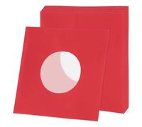 sourcing map Fundas interiores de papel de vinilo de 7 x 7 pulgadas, 10 fundas de papel kraft antiestático de 110 g/m², agujero central con forro de poliéster para álbumes LP (rojo)