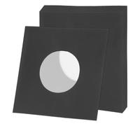 sourcing map Fundas interiores de papel para discos de vinilo de 7 x 7 pulgadas, 10 fundas de papel kraft antiestático de 110 g/m², agujero central con forro de poliéster para álbumes LP (negro)