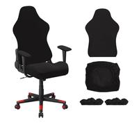 sourcing map Fundas para sillas de juegos, funda elástica para silla de computadora de oficina con fundas para reposabrazos, protector de asiento elástico para silla reclinable de oficina, color negro