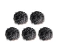sourcing map Furry - Parabrisas de micrófono de 10 mm x 55 mm, para micrófono de interior y exterior, color negro, amarillo, gris, paquete de 5