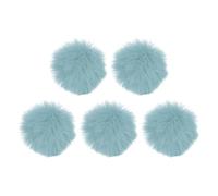 sourcing map Furry - Parabrisas para micrófono, 10 mm x 55 mm, cubierta para micrófono de interior y exterior, color azul claro, paquete de 5