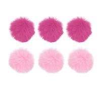 sourcing map Furry - Parabrisas para micrófono, 10 mm x 55 mm, cubierta para micrófono de interior y exterior, color rosa, paquete de 6