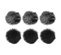 sourcing map Furry - Parabrisas para micrófono, 10 mm x 55 mm, cubierta para micrófono de interior y exterior, color negro, blanco y negro, paquete de 6