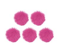 sourcing map Furry - Parabrisas para micrófono, 10 mm x 55 mm, cubierta para micrófono interior y exterior, color rosa, paquete de 5