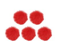 sourcing map Furry - Parabrisas para micrófono, 10 mm x 55 mm, cubierta para micrófono interior y exterior, color rojo, paquete de 5