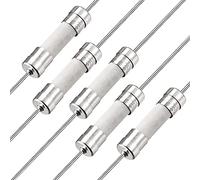 sourcing map Fusible lento de tiempo de retardo, cable de plomo, fusibles de cerámica, 5 mm x 20 mm, 250 V, T15A, 5 unidades