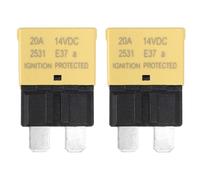 sourcing map Fusible reajustable automotriz, 14 V CC 20 A E37, perfil bajo, ATC/ATO, fusibles de reinicio para coche, camión, RV, SUV, marina, barco, motocicleta, paquete de 2