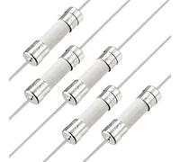 sourcing map Fusibles de Cerámica de Acción Rápida de Alambre Conductor 5mm x 20mm 250V F5A 95mm Longitud 5uds