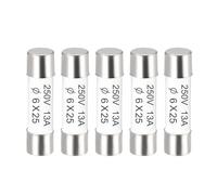 sourcing map Fusibles de Cerámico Cartucho 13A 250V 6x25mm Fusibles Cerámicos de Acción Rápida Reemplazo para Amplificador Energía Ahorro Lámpara Balastro 5uds